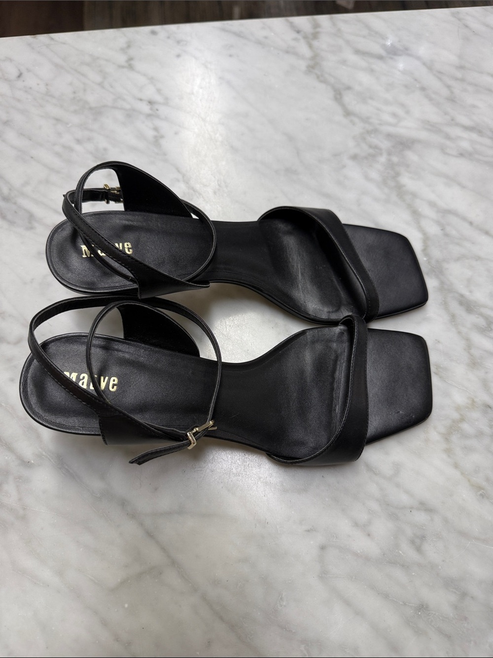 Anthropologie | Maeve Black Square Toe Kitten Heels Size 9 - Picture 3 of 12